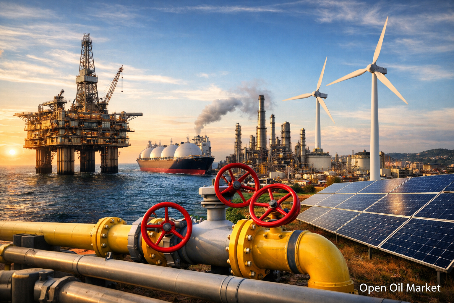 Mercado global de petróleo y gas — petróleo, gas, GNL, energías renovables y electricidad, tendencias globales del sector energético lunes, 19 de enero de 2026