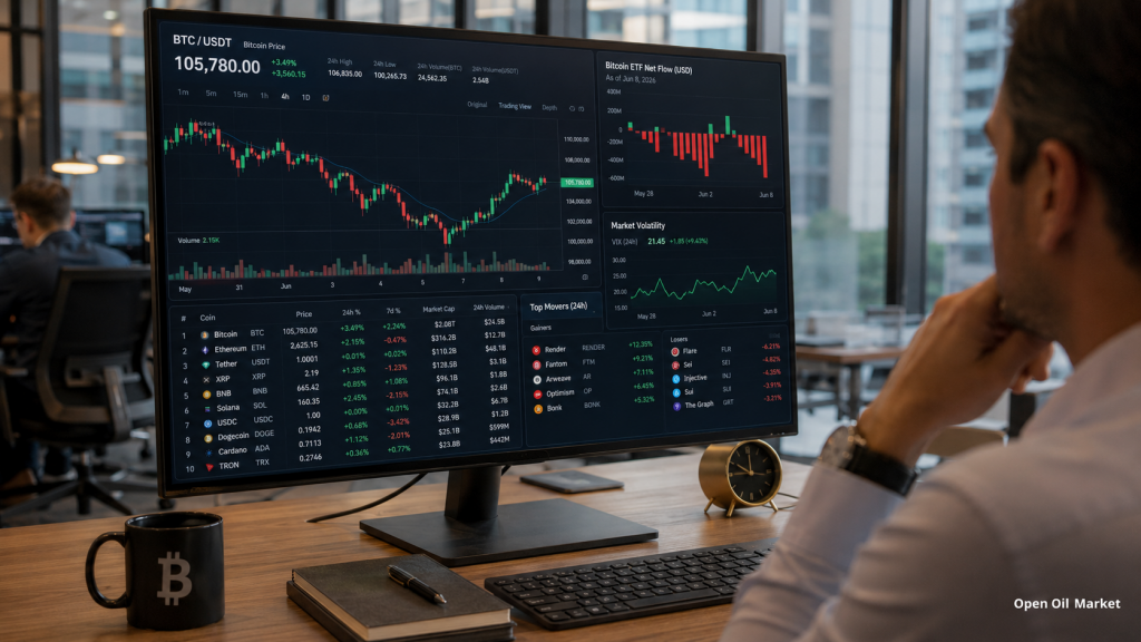 Noticias de criptomonedas, martes 9 de junio de 2026: Bitcoin mantiene el mercado después de la caída, mientras los inversores evalúan salidas de ETF, stablecoins y los 10 principales activos digitales.