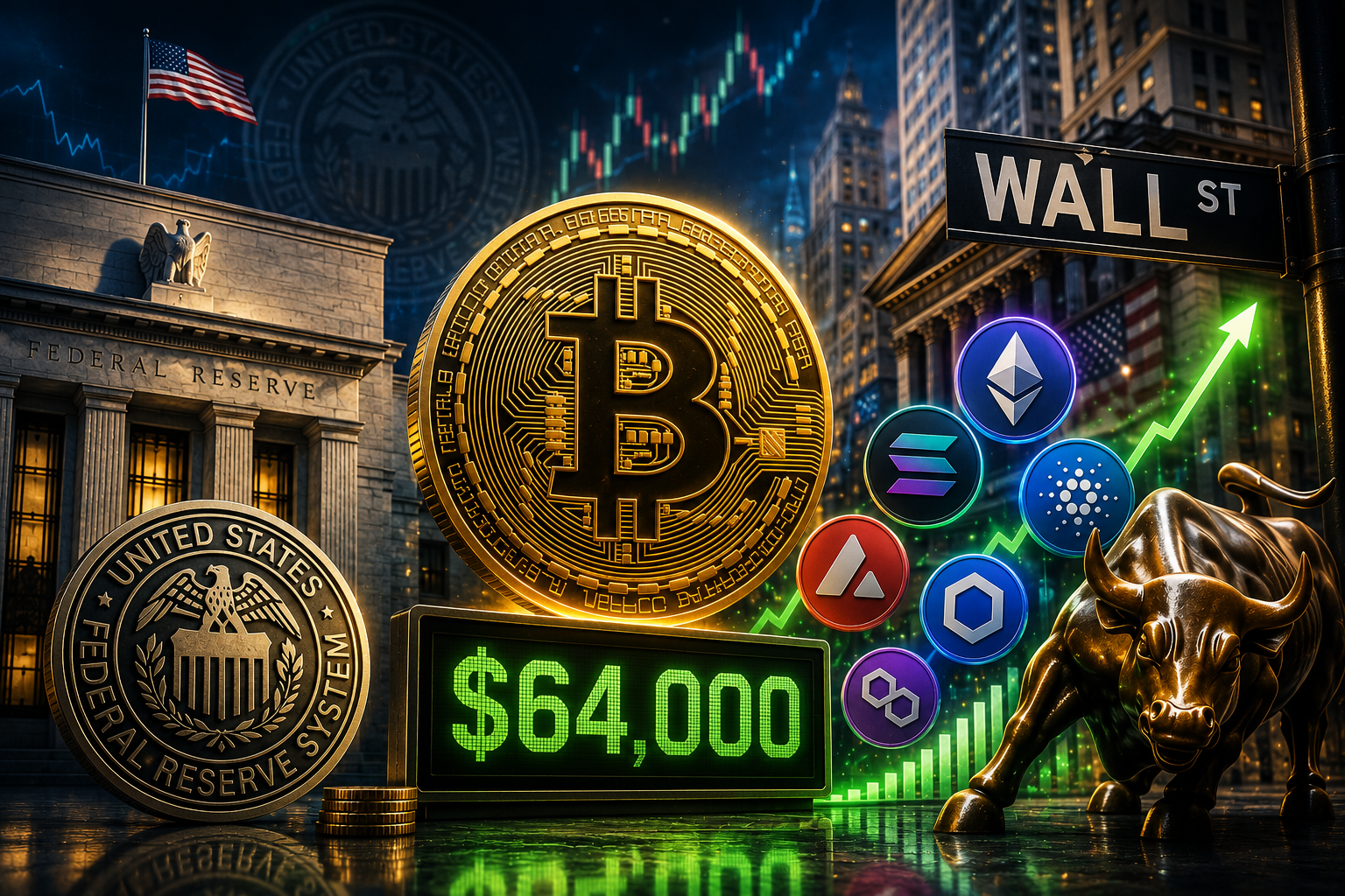 Noticias de criptomonedas, jueves 30 de julio de 2026: el mercado espera el veredicto de la Fed, bitcoin mantiene $64,000 y Wall Street se mueve a altcoins