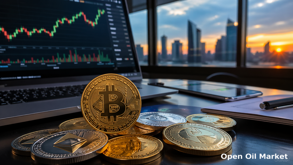 Noticias de criptomonedas 24 de abril de 2026 gráficas de bitcoin y activos digitales en el centro financiero