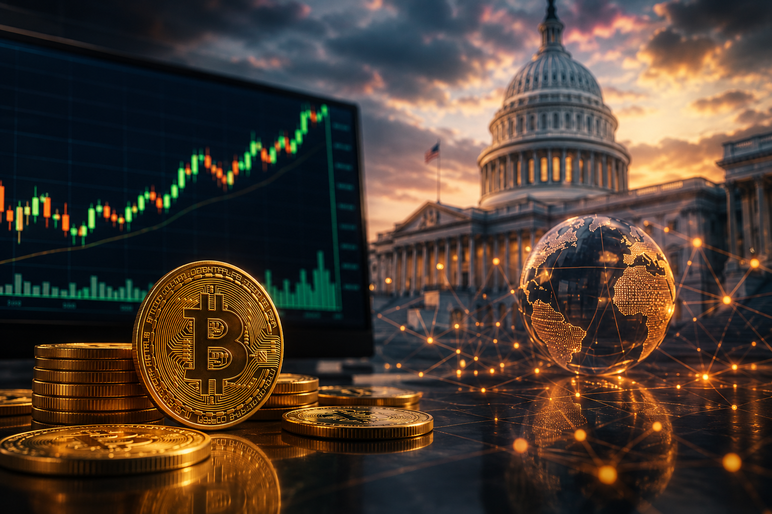 Noticias de criptomonedas: jueves, 6 de agosto de 2026 — bitcoin se consolida por encima de $64,000, el Senado de EE. UU. presenta el CLARITY Act para votación decisiva.