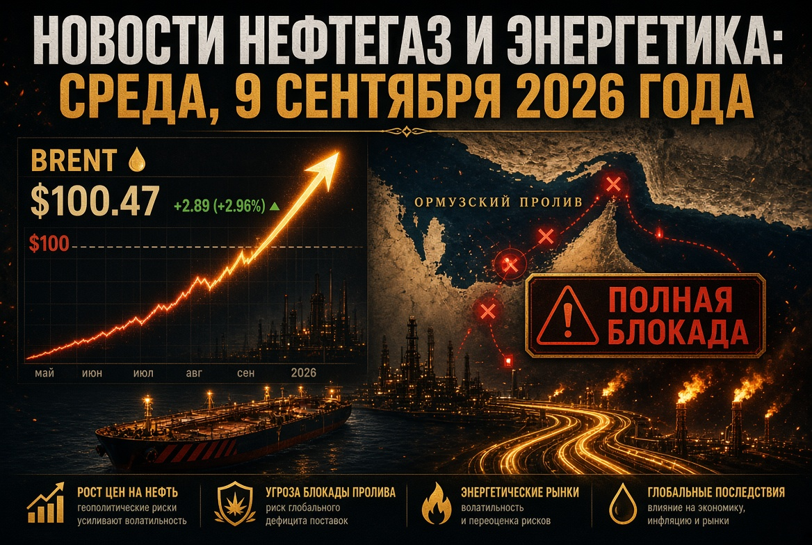 Noticias petróleo y energía: miércoles, 9 de septiembre de 2026 — Brent asalta $100 ante la amenaza de un bloqueo total del estrecho de Ormuz