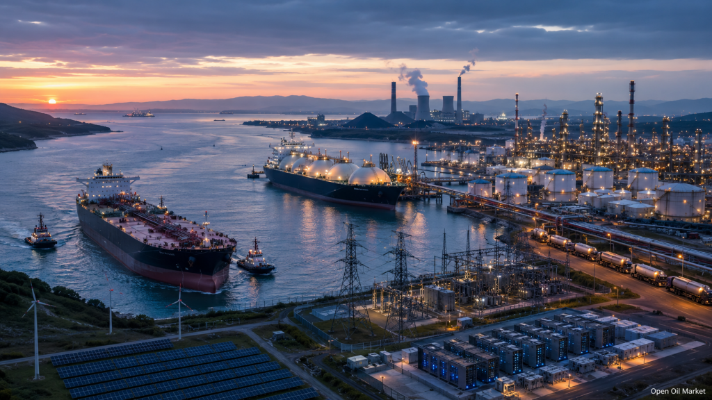 Noticias de petróleo, gas y energía del 2 de junio de 2026: petrolero en el estrecho estratégico, terminal de GNL, refinería, redes eléctricas, centro de datos, energías renovables y generación de carbón