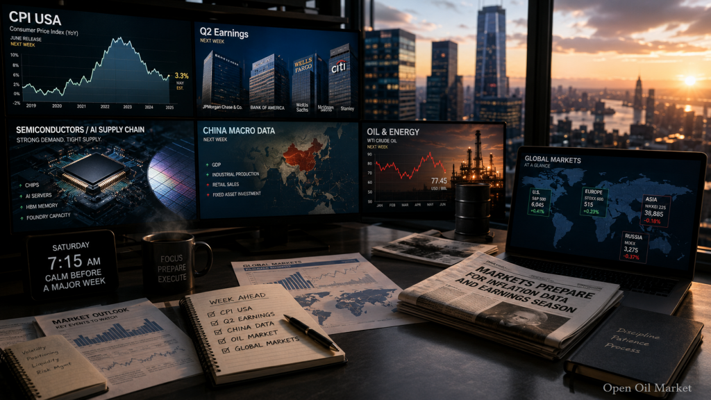 Eventos económicos e informes corporativos — sábado, 11 de julio de 2026: un calendario tranquilo antes del IPC de EE. UU., el inicio de los informes de bancos y los datos de China.