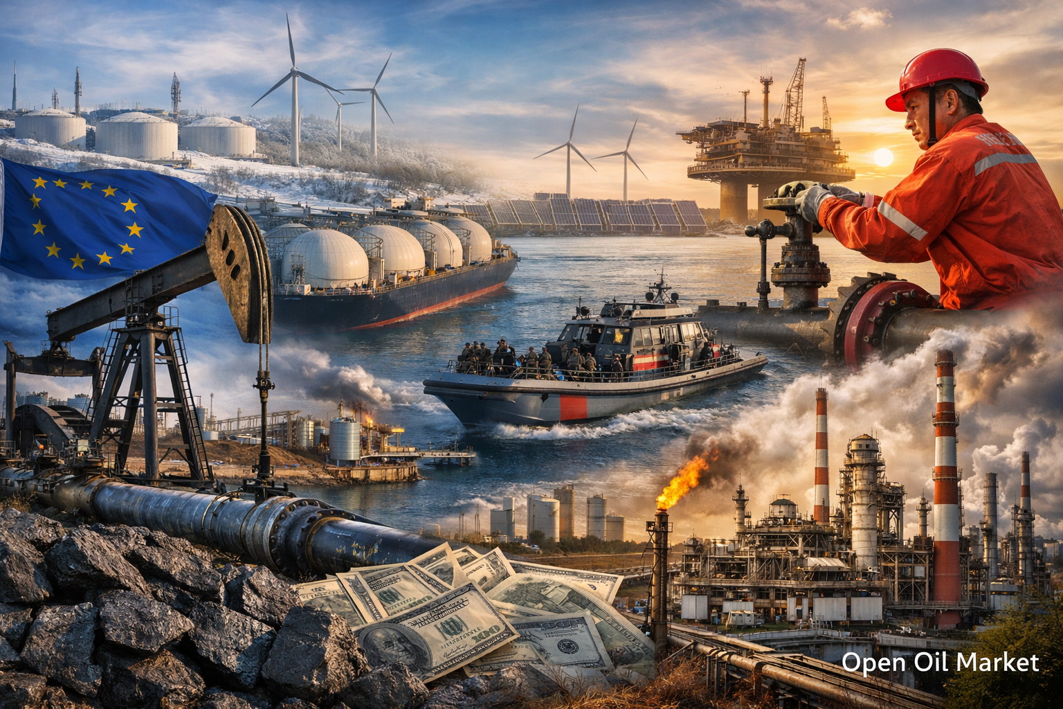 Noticias del sector energético — jueves, 8 de enero de 2026: mercado mundial de petróleo, gas y energía bajo presión del exceso de producción.