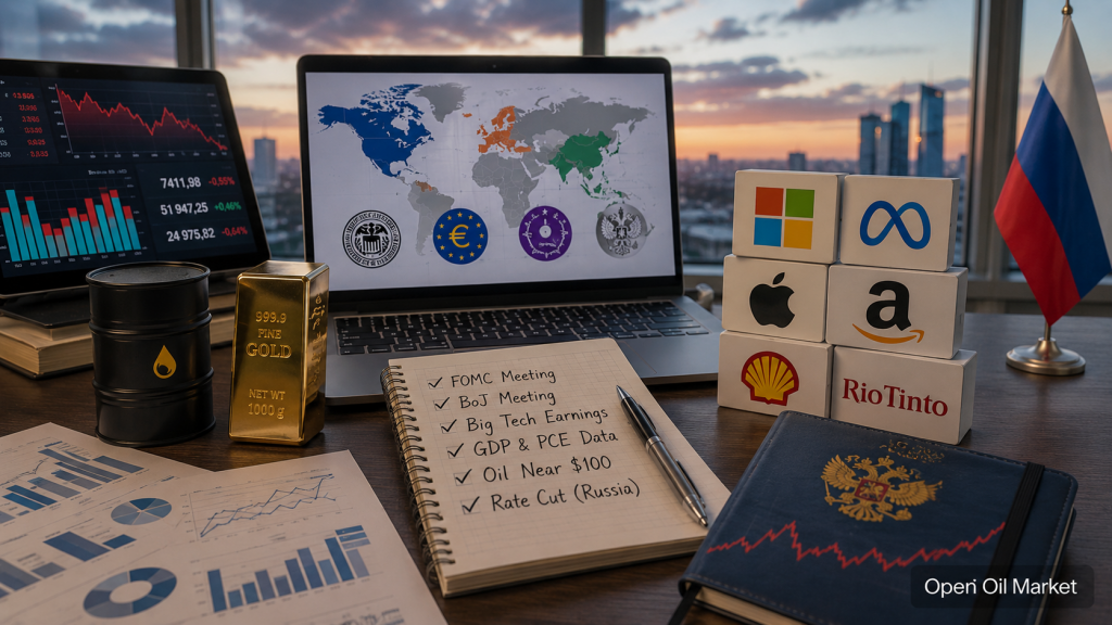 Eventos económicos y informes corporativos 26 de julio de 2026: Reserva Federal, Big Tech, petróleo