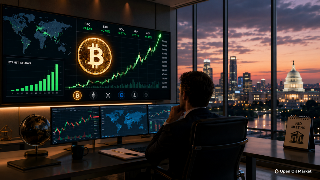 Bitcoin crece en medio de flujos de ETF y la expectativa de la reunión de la Reserva Federal, mercado global de criptomonedas 16 de junio de 2026