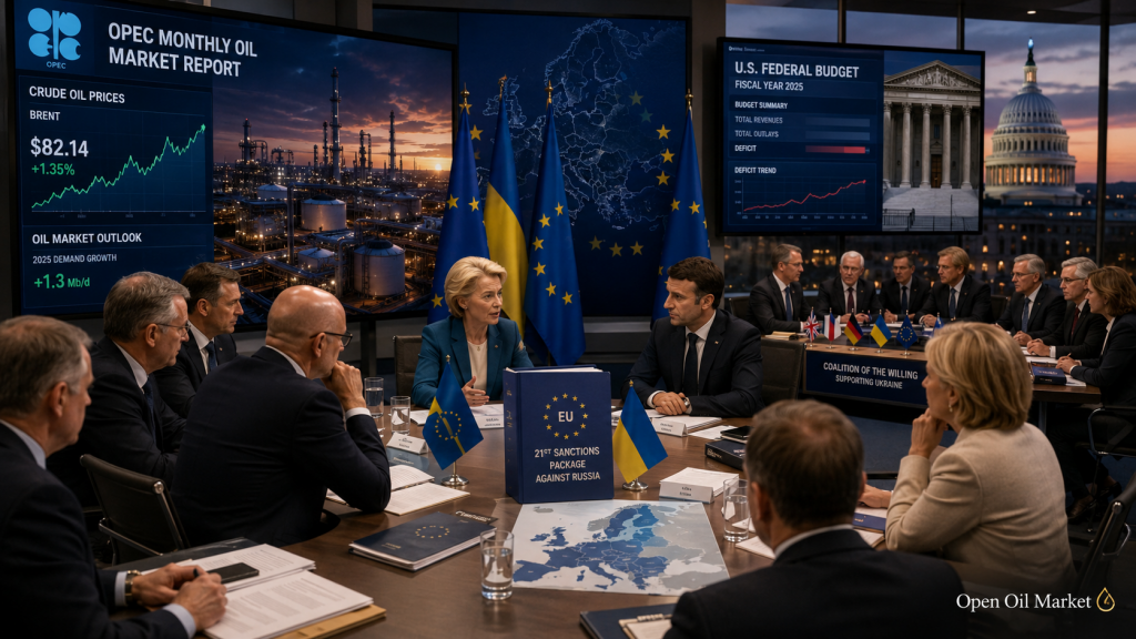 Sanciones de la UE contra Rusia, reunión sobre Ucrania, informe de la OPEP y datos del presupuesto de EE. UU. el 13 de julio de 2026.