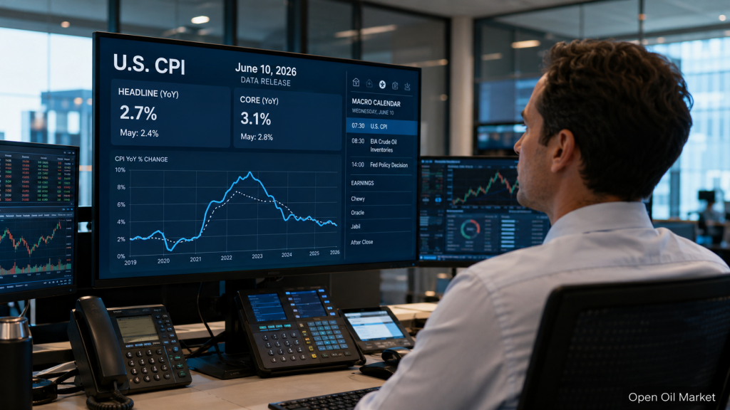Eventos económicos y reportes corporativos el 10 de junio de 2026: CPI EE. UU., tasa del Banco de Canadá e informe de Oracle